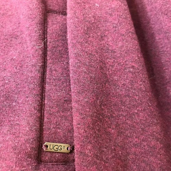 UGG Fleece Cozy Cape Poncho, Burgundy Purple L - Picture 5 of 8